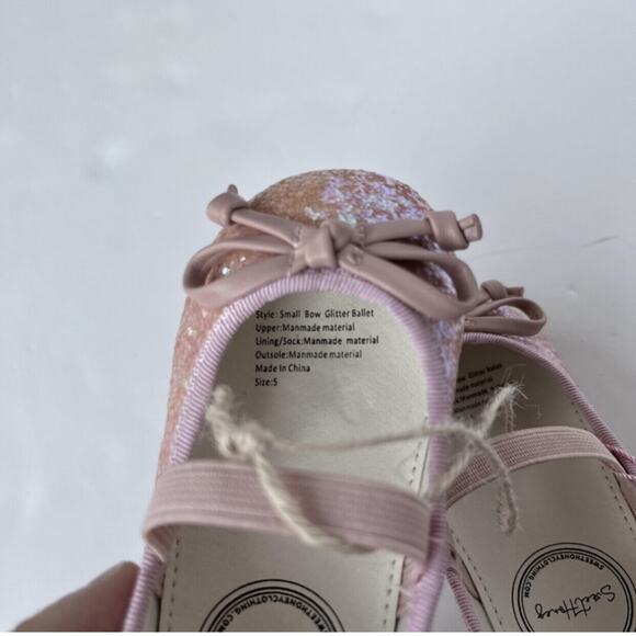 NWT SweetHoney Small Bow Glitter Ballet Flats Size 5 - Picture 6 of 7